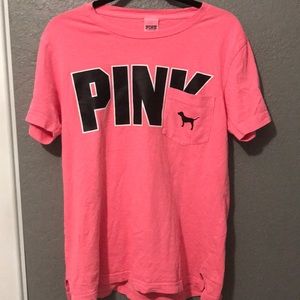 PINK hot pink t-shirt